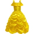 thumbnail image 5 of Belle Costumes for Girls Kids Princess Belle Dress Up Birthday Christmas Party with Accessories 3T 4T(E39), 5 of 9