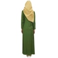 thumbnail image 4 of Bimba Women's Muslim Green Aari Work Long Maxi Dress Abaya With Beige Hijab-26, 4 of 5