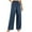 Navy, variant on Quinlirra Women's Pants Suit Women's Solid Color Drawstring Pocket Ruffled Casual Sports Pants