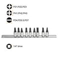 thumbnail image 2 of Uxcell 9pcs Hex Bit Socket Set 1/4" Square Drive PZ1-PZ3,PH1-PH3,FD4-FD7 Pozi Phillips Slotted Extension Impact Bit Power Nut Driver Set S2 & CR-V Steel Socket Ratchet Wrench Bits, Silver Black, 2 of 7