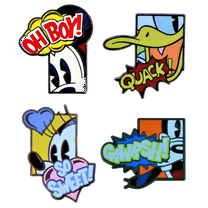 Disney Pins Mickey & Friends Comic Book Themed Trading Park 4 Pin Set