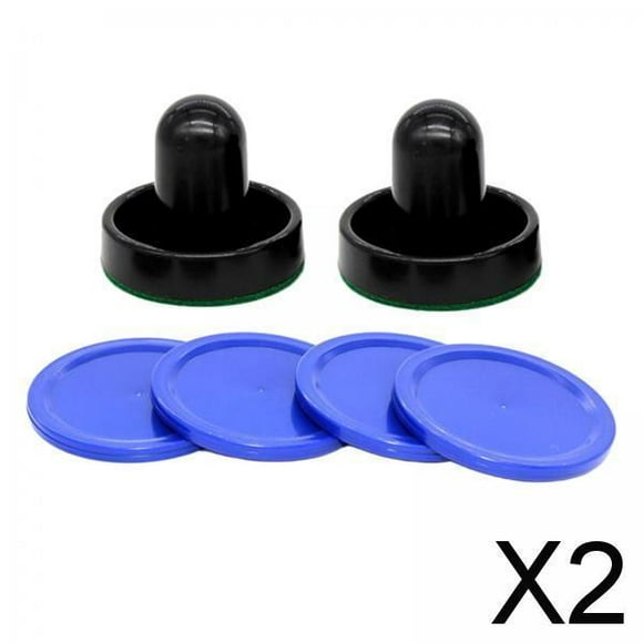 Colaxi 2xAir Hockey Paddles Accessories 2x Air Hockey Pushers and 4x Air Black Putter