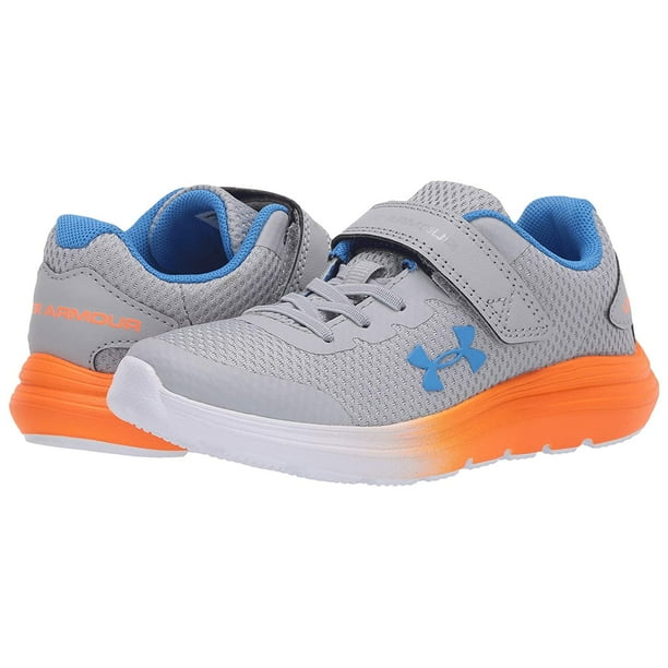 Under Armour Unisex Youth Pre School Surge 2 Alternative Closure Sneaker Mod Gray 100 Orange Spark 13k Walmart Com Walmart Com