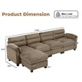 thumbnail image 5 of Bonzy Home Convertible Sectional Sofa With Ottoman, Ultra‑Comfort Seating – Configurable for Living Room & Family Room; Brown, 5 of 8