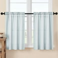 thumbnail image 1 of shiyou-Boho Kitchen Curtains 36 Inch Length Striped Linen Cafe Curtains Short Curtains for Small Bathroom Window Farmhouse Light Filtering Rod Pocket Tier Curtains Set of 2, Gray, 1 of 4