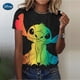 thumbnail image 4 of 2024 Top Disney para mujer, camiseta con estampado de punto para mujer, nueva camiseta de verano de manga corta con cuello redondo, top holgado informal de gran tamaño para mujer, ropa de calle, 4 of 4