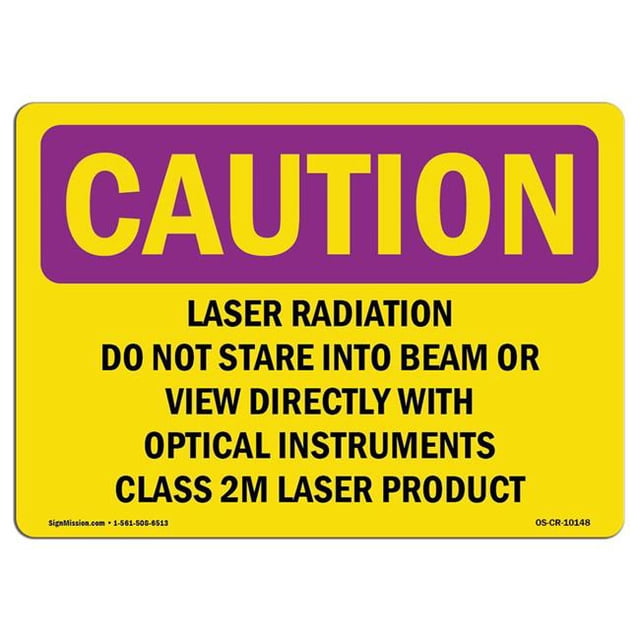 SignMission OS-CR-A-1014-L-10148 10 x 14 Po Avertissement Signe de Rayonnement - le Rayonnement Laser Ne Fixe Pas le Faisceau