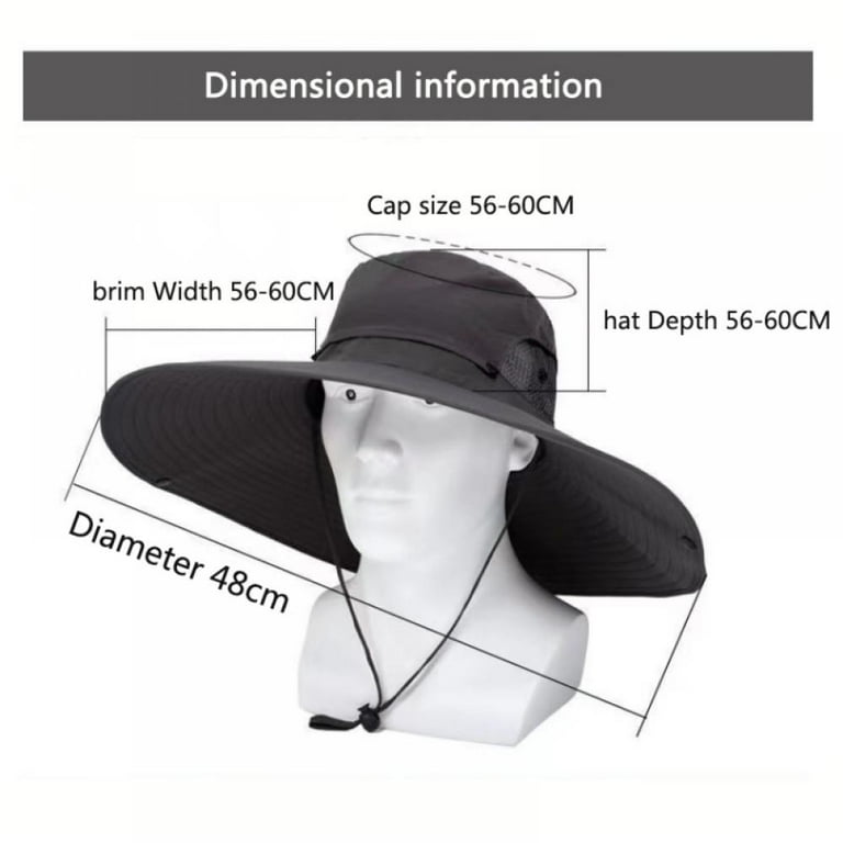 Wide Brim Sun Protection Hat Outdoor Unisex Bucket Hats For Hiking Beach  Fishing Safari Garden Lawn Yard Work Kayaking,dark Grey