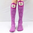 thumbnail image 5 of IWRICH Knee High Socks Crazy Fun Gift Cute Animal Patterns Cotton Long Socks 6 Pairs Purple, 5 of 5