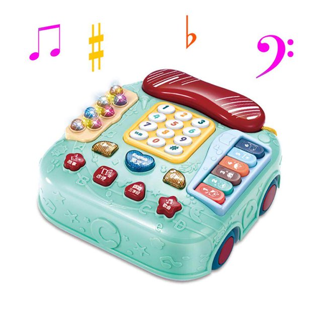 5 en 1 juguete del teléfono del bebé para los niños del bebé tire a lo largo del teléfono del juguete de la música del coche del juguete para el Año Nuevo de Chirstmas