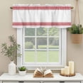 thumbnail image 3 of Red Ticking Vertically Stripe Window Valance Curtain Simple Style White Rod Pocket Short Curtain for Living Room, Bedroom & Kitchen Window Decor 54x18in, 3 of 8