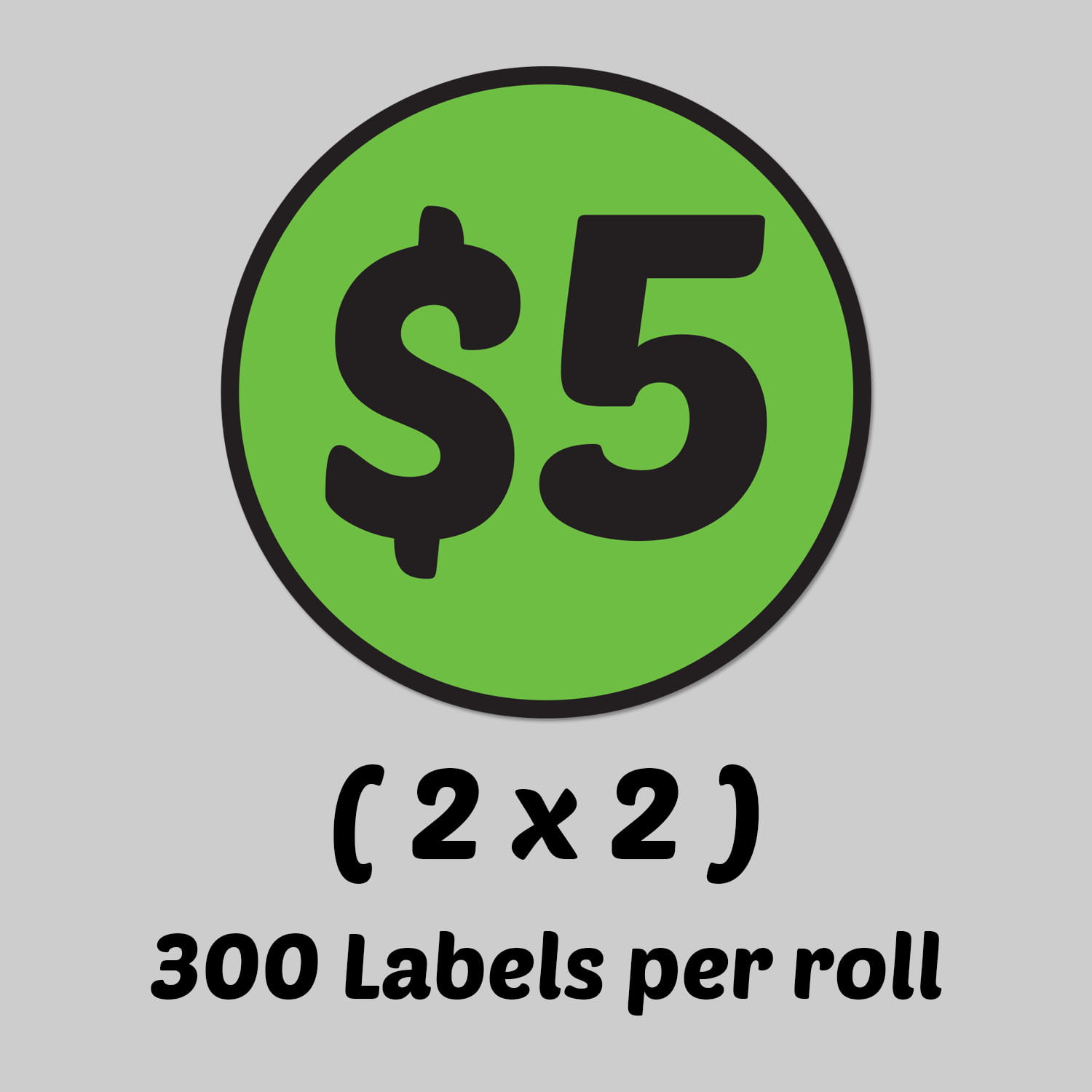 Five Dollar $5 Icon Price Labels 1000 each per roll size 1" Round Oval STICKERS 