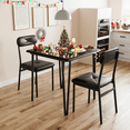 thumbnail image 1 of Dining Table Set of 2, Small Kitchen Table with Chairs for 2 with Upholstered Chairs, 3 Piece Dining Table Set, Compact Kitchen Table Set for Small Space, 1 of 11
