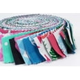 thumbnail image 5 of Soimoi 40Pcs Tropical Theme Flamingo Print Precut Fabrics Strips Roll Up 1.5x42inches Cotton Jelly Rolls For Quilting - Pink, Blue & Green, 5 of 9