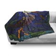 thumbnail image 3 of Egret Soft Flannel Fleece Throw Blanket, Stain Glass Design Brown Tone Heron Bird at Nighttime with Moon Pond and Reeds, Cozy Plush for Indoor and Outdoor Use, 50" x 70", Multicolor, by Ambesonne, 3 of 6