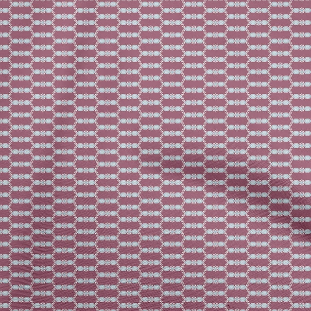 oneOone Polyester Spandex Pink Fabric Geometric Fabric For Sewing Printed Craft Fabric By The Yard 56 Inch Wide