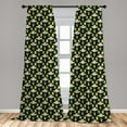thumbnail image 5 of Ambesonne Alien Curtains, UFO Portrait Space Crafts, Pair of 28"x84", Apple Green Eggshell, 5 of 5