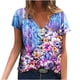 thumbnail image 2 of Puntoco, blusa estampada de verano para mujer, camisetas casuales con cuello en V, camisetas de manga corta, tops Puntoco Puntoco-3778, 2 of 5