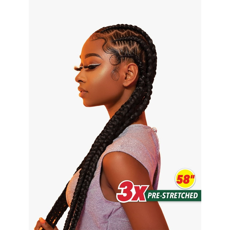 Sensationnel African Collection Jumbo Braid Pre Stretched X Pression Hair  3x 58 ( T1B/27 Off Black/Honey 3 Packs ) 