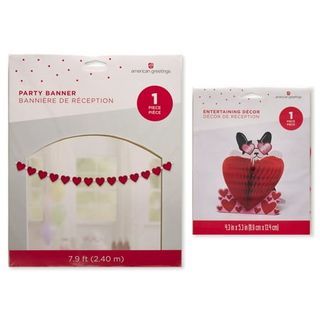 American Greetings Valentine's Day Banner and Decorations (Honeycomb)