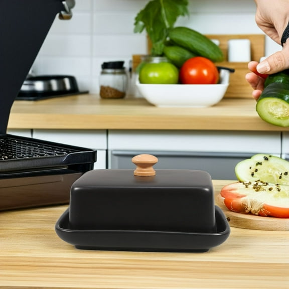 UPKOCH Ceramic Butter Dish with Lid for Kitchen Accessory Moisture Protection 1Pcs