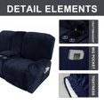 thumbnail image 5 of SHANNA Reclining Loveseat Cover with Middle Console Slipcover, 8-Piece Velvet Stretch 2-Seater Recliner Sofa Covers,Navy Blue, 5 of 13