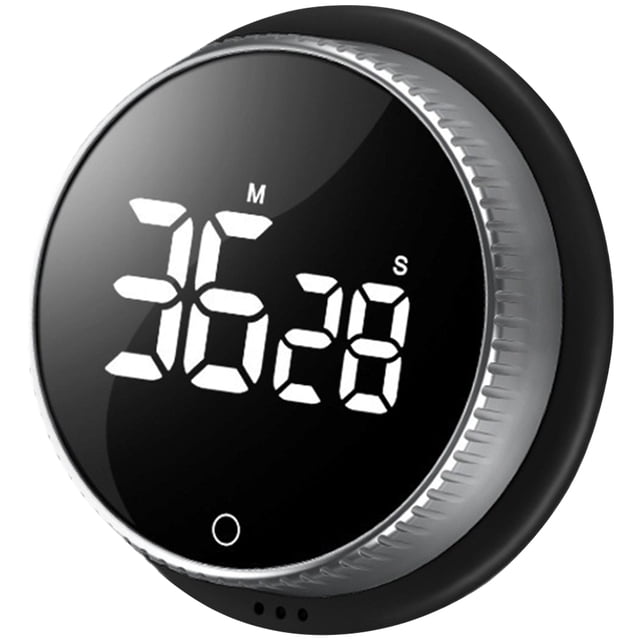 Miangastore Affichage Numérique Minuterie Rotative Noir 1Ensemble