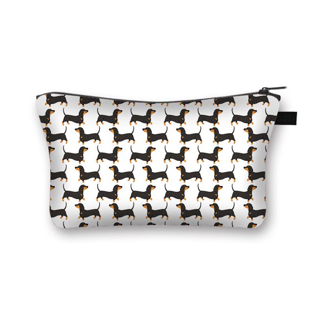 Bolsa de cosméticos con estampado de perro salchicha para mujer, monedero de moda para compras, bolsa de almacenamiento de maquillaje para niña, estuche de cosméticos, regalo, neceser Fivean unisex
