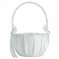 thumbnail image 2 of 1*Flower Basket Clearance! Elegant White Satin Bowknot Pearl Flower Girl Basket for Weddings Bridal Showers and Special Events a of Class and Romance To Your, 2 of 6
