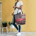 thumbnail image 6 of Canvas Tote Bag Large Canvas Bag 13.5x5.1x15 Inch Shopping Canvas Bag Suitable For Outing Shopping Travel Out Of Large Capacity Storage Red Truck Art, 6 of 9