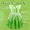 thumbnail image 5 of Benylion Girls Princess Tiana Costume Fairy Dress Green Sparkly Tinker-Bell Inspired Outfit for 3-4 Years, Fancy Birthday Christmas Role Play Dress up, 5 of 10