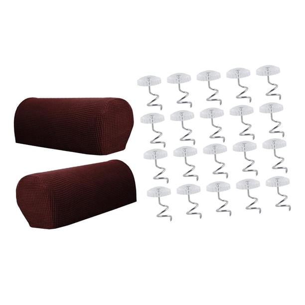 para Cubiertas de 1 pares Accesorio de Poliéster con Funda a de Apoyabrazos Marron oscuro