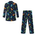 thumbnail image 2 of Whosucclay Cute Cartoon Dinosaur Print Boys Suit Set, Polyester Cloth Adjustable Elastic Waist Blazer Pants Set for School School Ceremony, 2 Piece Formal Wear Outfit, 2 of 10