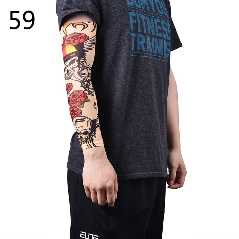 2PCS Fake Temporary Tattoo Sleeves Arm Stockings Tatoo Cool Women Men Unisex 