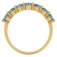 thumbnail image 5 of 1.19 ctw Wedding Band for Women - 18K Yellow Gold Blue Moissanite Stackable Eternity Ring, 5 of 6