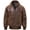Brown, variant on FLAVOR Men's Real Leather Bomber Casual Jacket (Large, Brown)