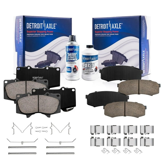Detroit Axle - Brake Pads for Lexus GX460 GX470 Toyota 4Runner FJ Cruiser Sequoia, Front & Rear Ceramic Brake Pads Replacement