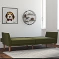thumbnail image 4 of Novogratz Regal Futon, Mid-Century Sofa Bed, Green Linen, 4 of 17