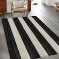 thumbnail image 2 of Black White Striped Area Rugs 2.7'x5', Washable Small Throw Rugs for Kitchen Bedroom, Farmhouse Vintage Shabby Chic Wood Grain Indoor Outdoor Rug Non-Slip Low Pile Carpet Runner Reversible Floor Mats, 2 of 8
