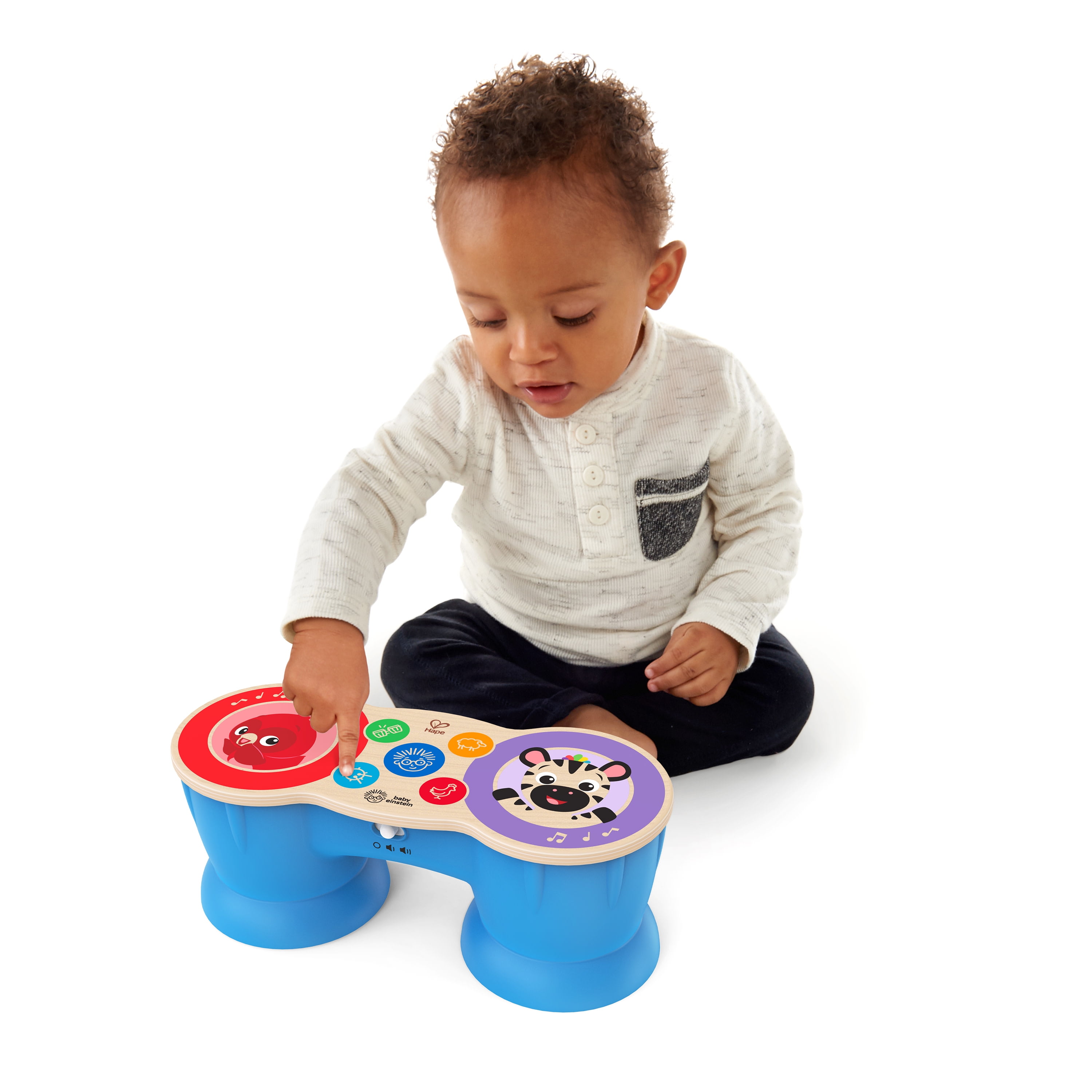 Age 12 Months+ Magic Touch Collection Baby Einstein Together in Tune Drums​ Safe Wireless Wooden Musical Toddler Toy