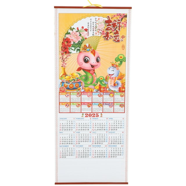 Miangastore Calendrier Mural Chinois 2025 Année du Serpent Calendrier Mural pour Maison Bureau