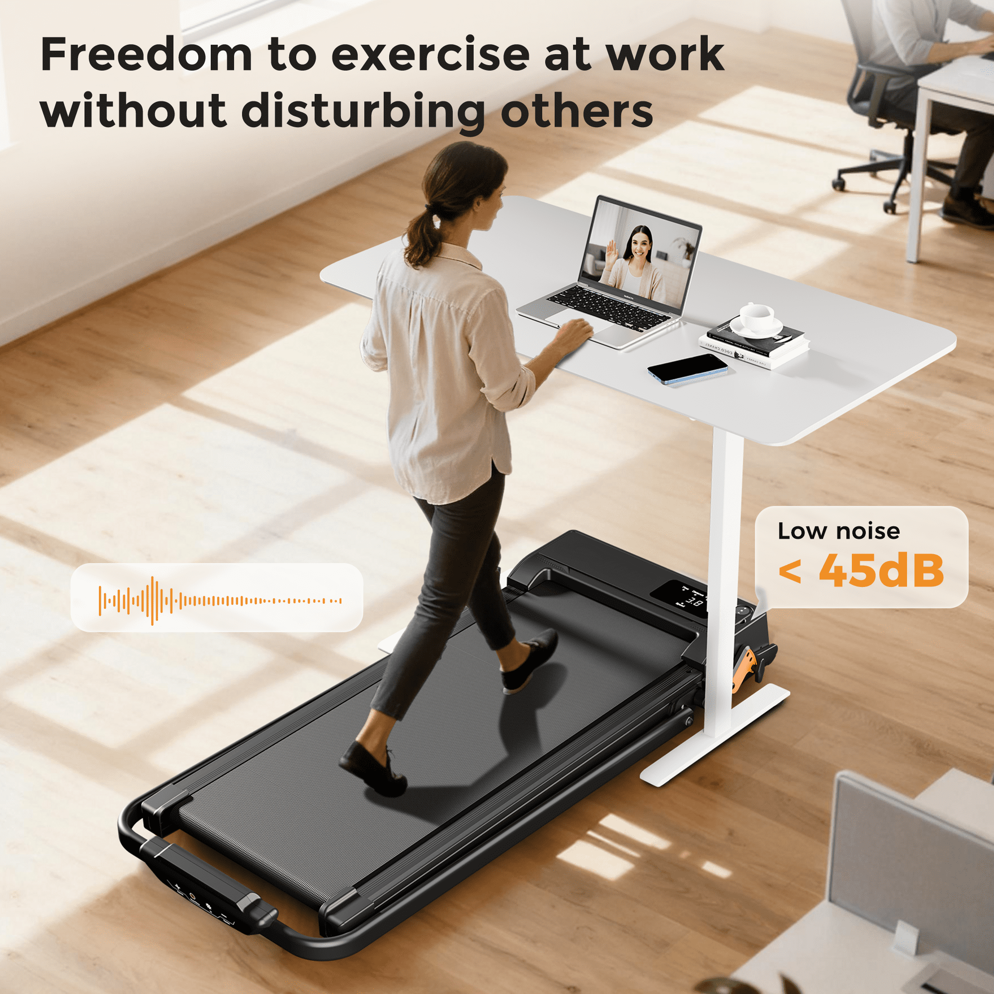 Folding Treadmill with Incline, 2 in 1 Portable Walking Pad with Handle Bar for Home and Office, 2.5 HP Quiet Walking Jogging Running Machine with Remote Control, LED Display