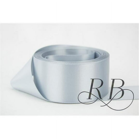 Ribbon Bazaar Double Faced Satin 1/4 inch Silver 50 yards 100% Polyester Ribbon