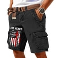 thumbnail image 3 of Patriotic American Flag Shorts for Men Patriotic Printed Distressed Washed Shorts with Pocket Outdoor Military Cargo Shorts 250 Year American Anniversary 4th Of July Patriotic Shorts,Black 2XL, 3 of 5