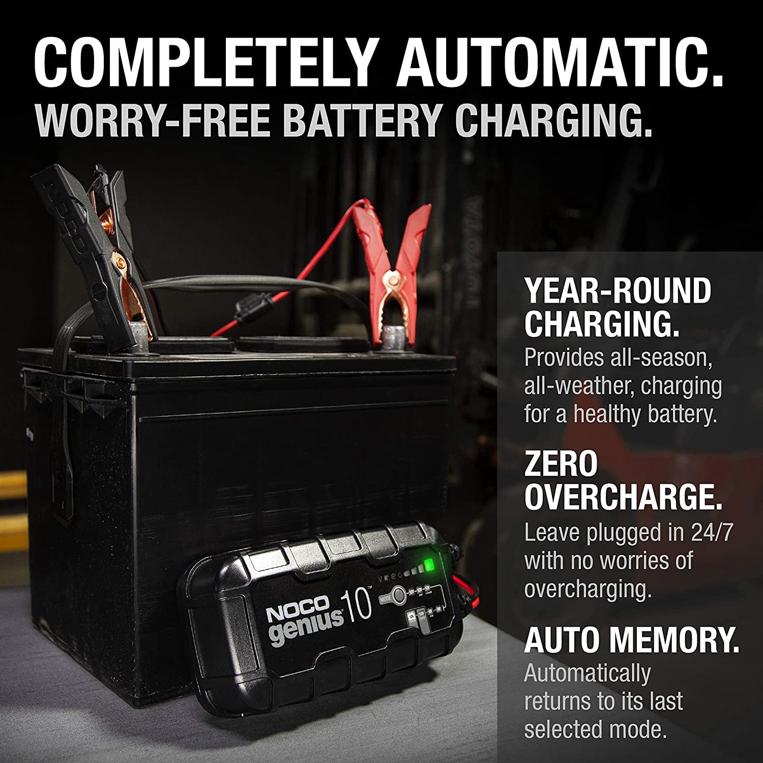 wooow shop GENIUS10: 10A 6V/12V Smart Battery Charger – Automatic Maintainer, Trickle Charger & Desulfator with Overcharge Protection & Temperature Compensation – for Lead-Acid & Lithium Batteries