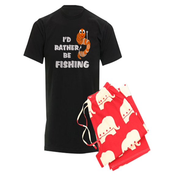 CafePress - I'd Rather Be Fishing - Men's Dark Pajamas