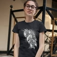 thumbnail image 3 of Tee Hunt Winged Skull T-Shrit Viking Warrior Skeleton Labrys Axe Gothic Women's T-Shirt Tee, 3 of 5