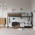 Mainstays Small Spaces TwinoverTwin Low Profile Junior Bunk Bed, Black
