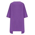 thumbnail image 5 of Liquidation d'Été 2025! Robe Grande Taille pour Femmes, Liquidation de Robe d'Été pour Femmes, Robe Décontractée à Manches 3/4 Col Rond Imitation Coton et Lin Couleur Unie avec Poches, 5 of 5