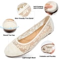 thumbnail image 3 of Ecetana Women's Ballet Flats Round Toe Floral Lace Flats with Elastic Strap Casual Dressy Shoes, 3 of 6